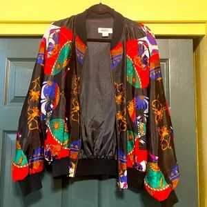 Vintage print windbreaker jacket